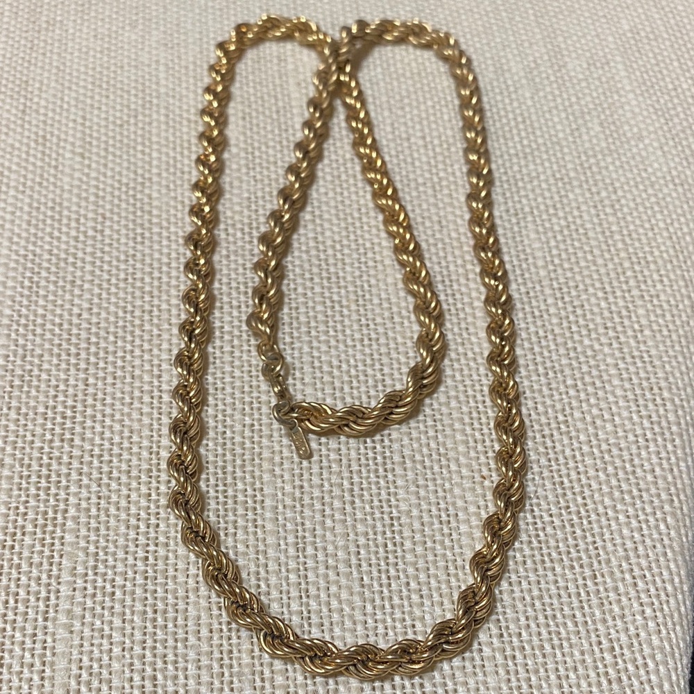 Vintage Monet 24” 5mm Gold Rope Chain Necklace